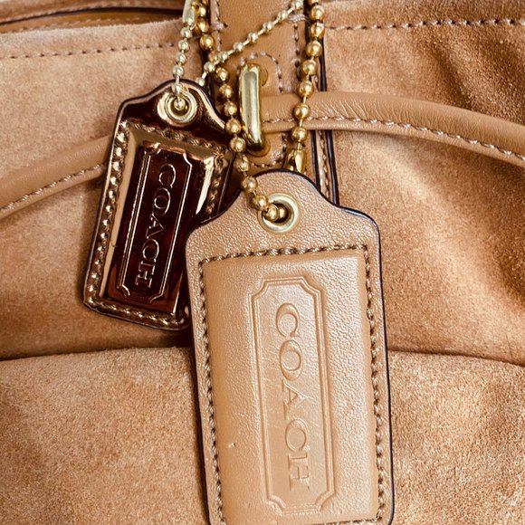 SOLD - Coach Honey Beige Suede Large Bag - Picture 3 of 5